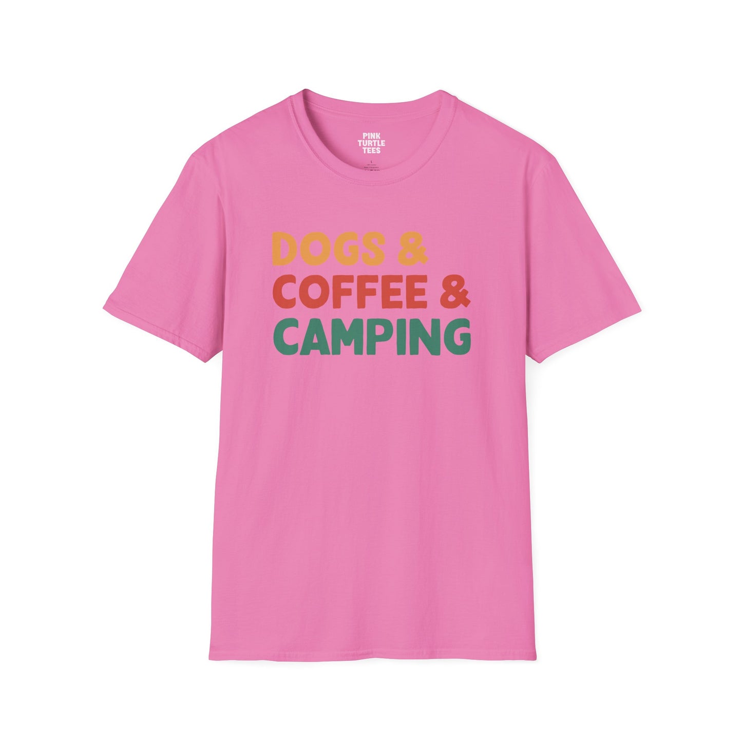 Dogs coffee camping t-shirt