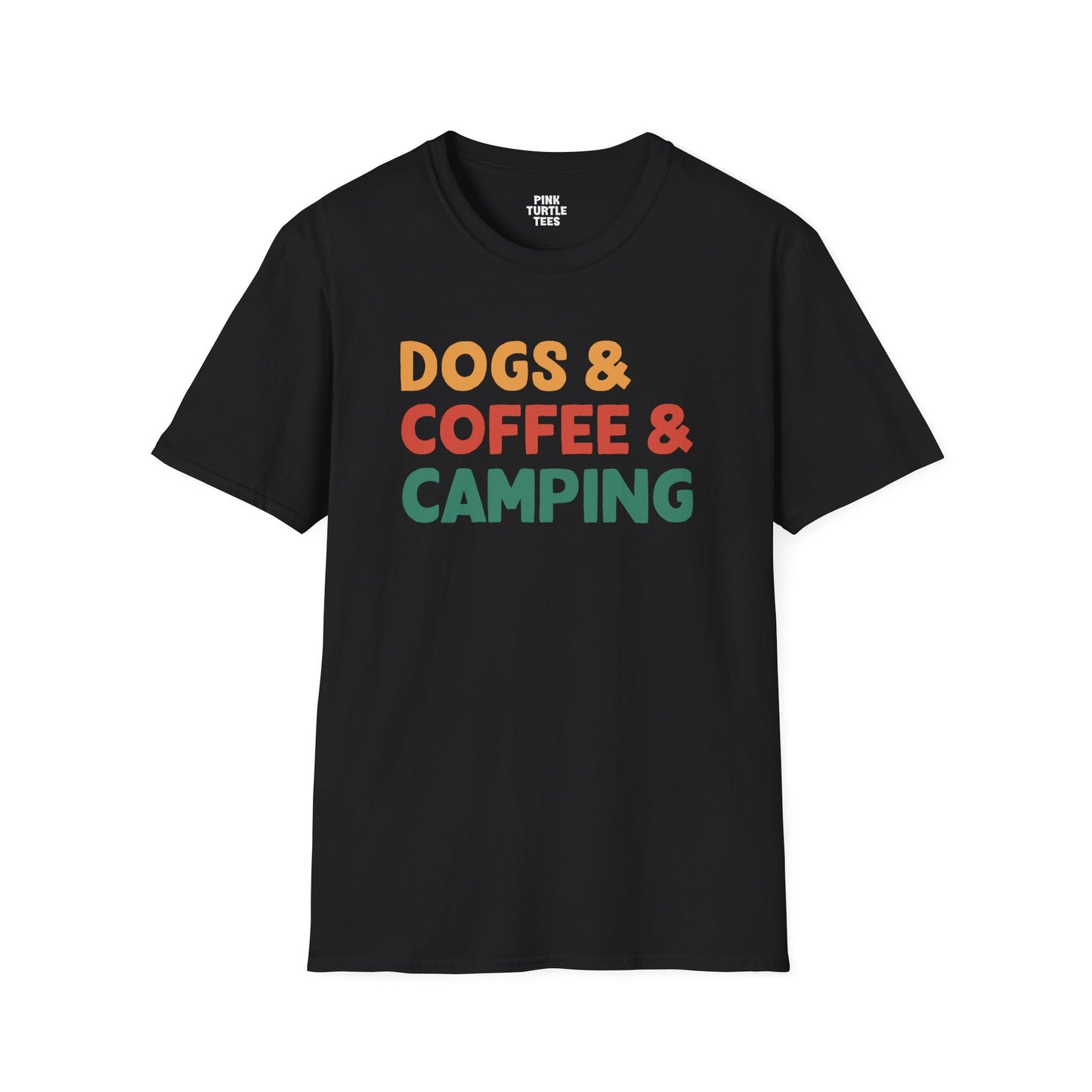 Dogs coffee camping t-shirt