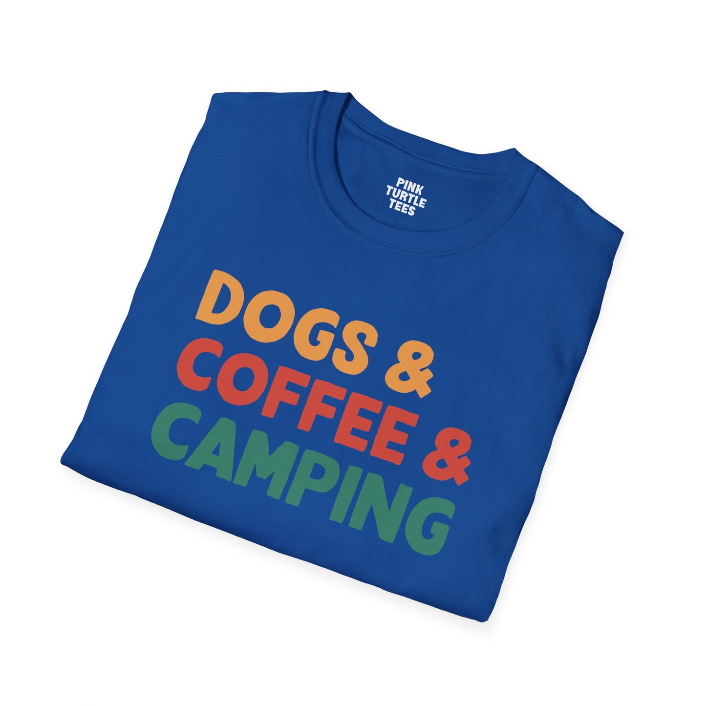 Dogs coffee camping t-shirt