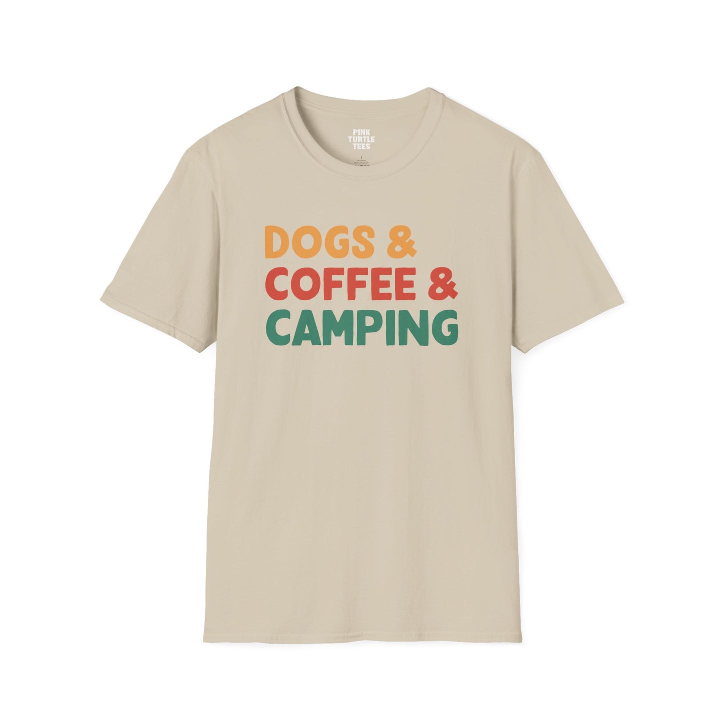 Dogs coffee camping t-shirt