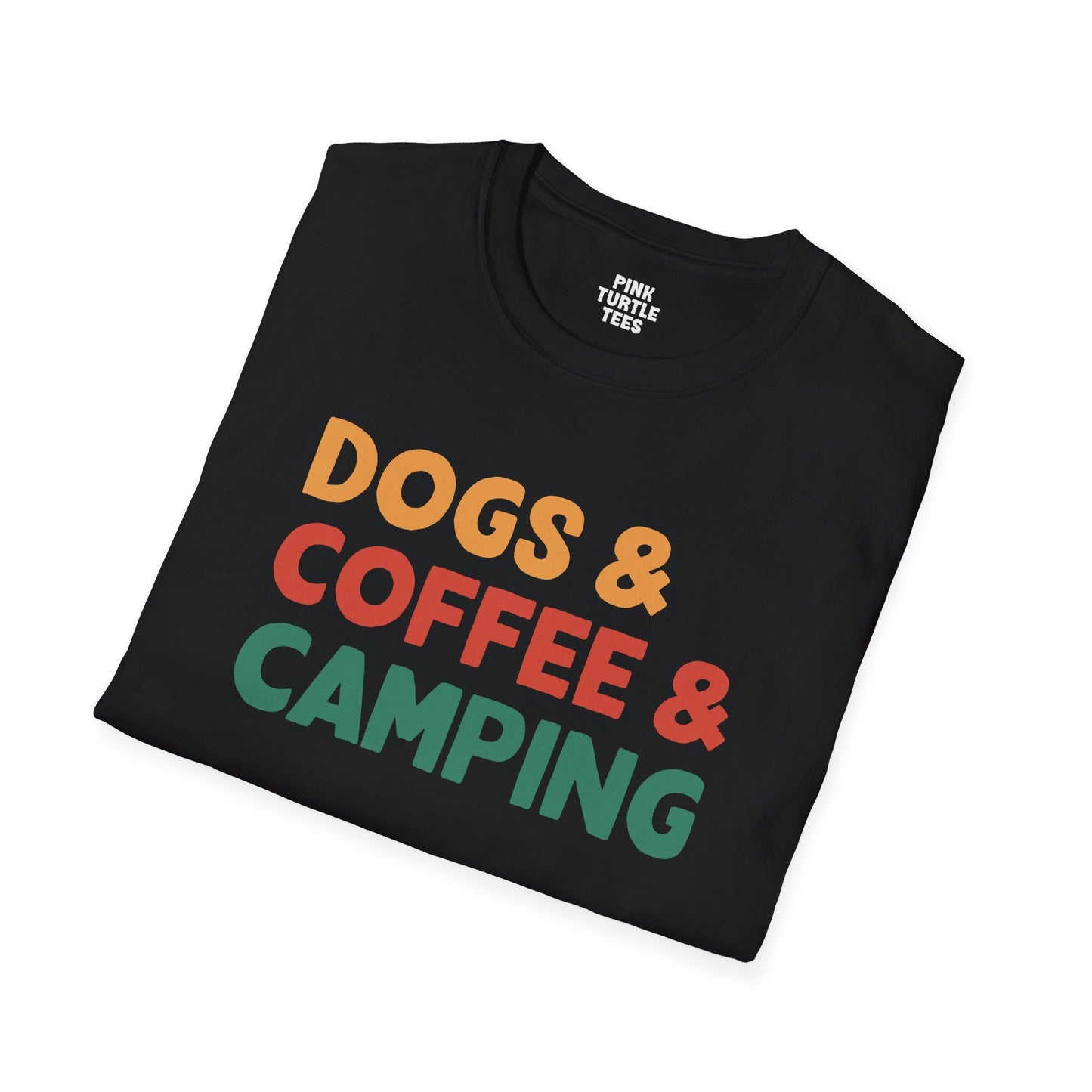 Dogs coffee camping t-shirt