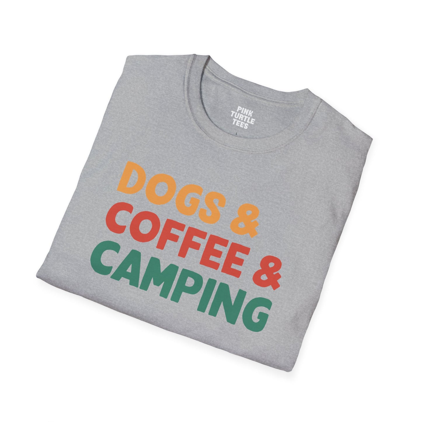 Dogs coffee camping t-shirt