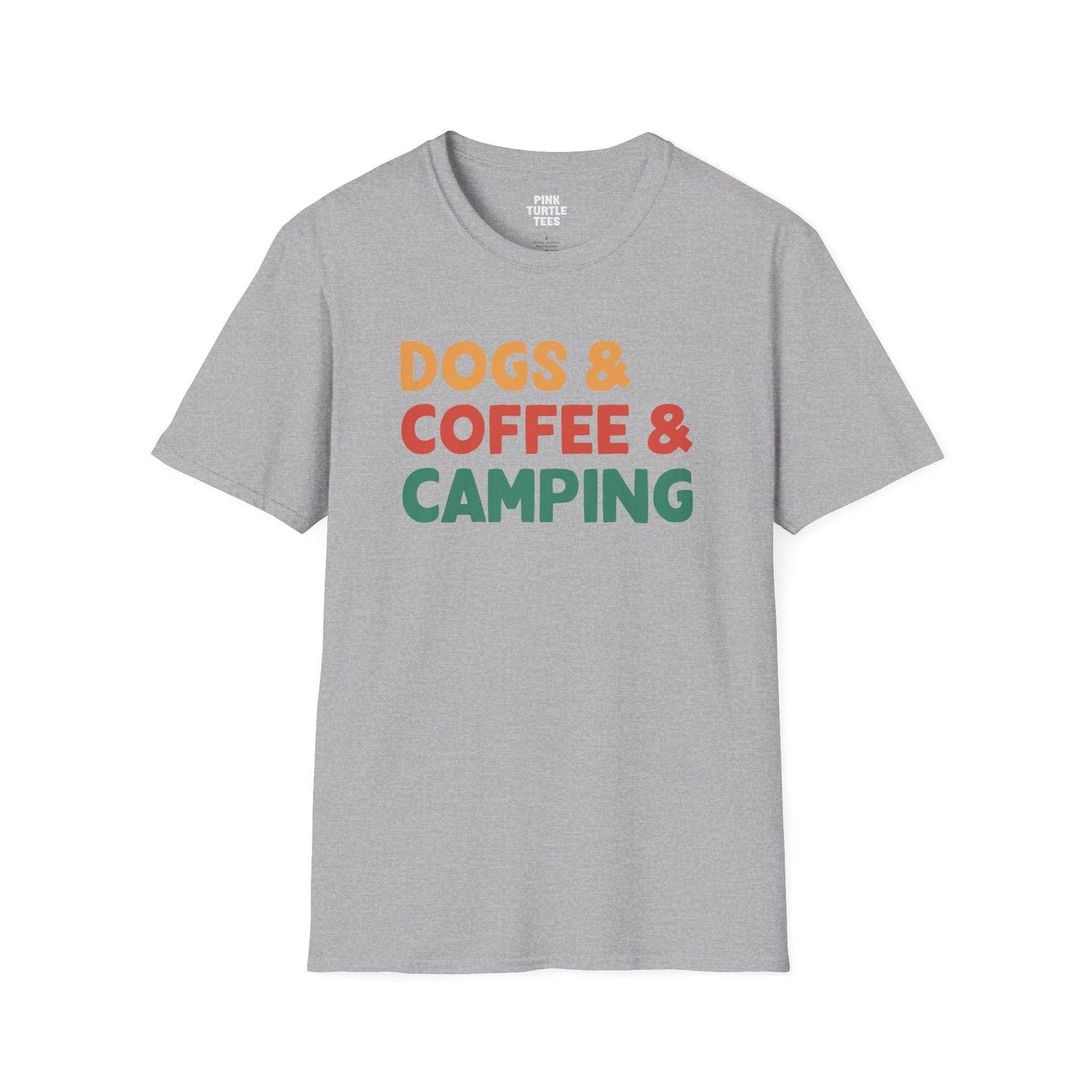 Dogs coffee camping t-shirt