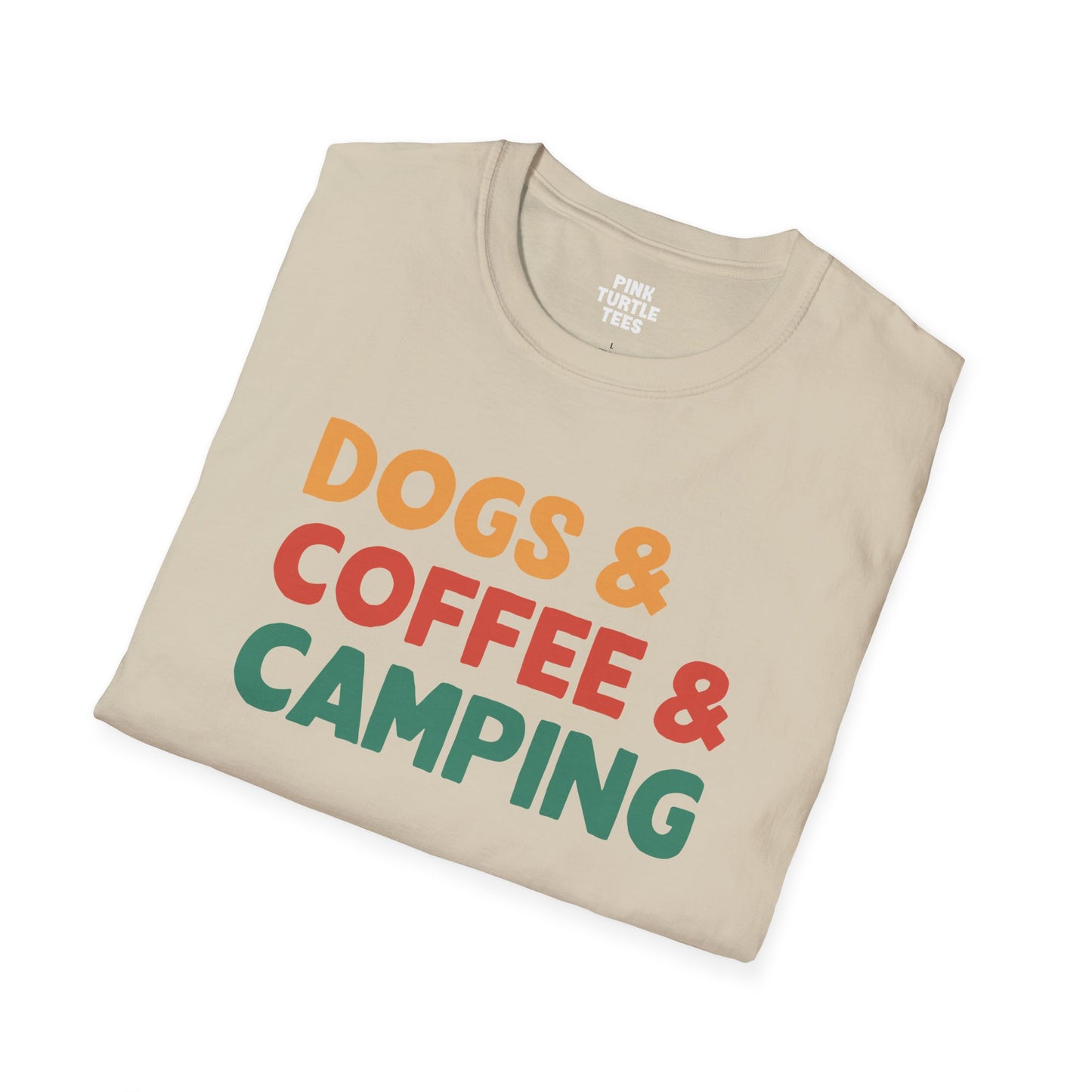 Dogs coffee camping t-shirt
