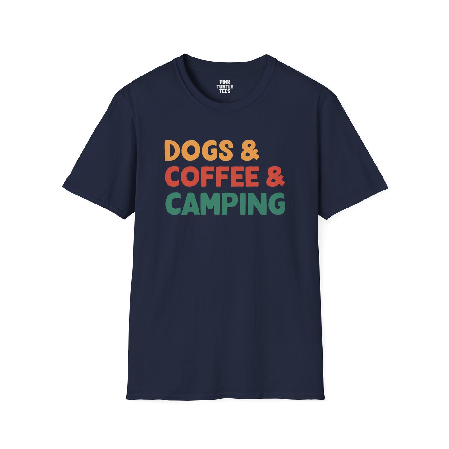 Dogs coffee camping t-shirt
