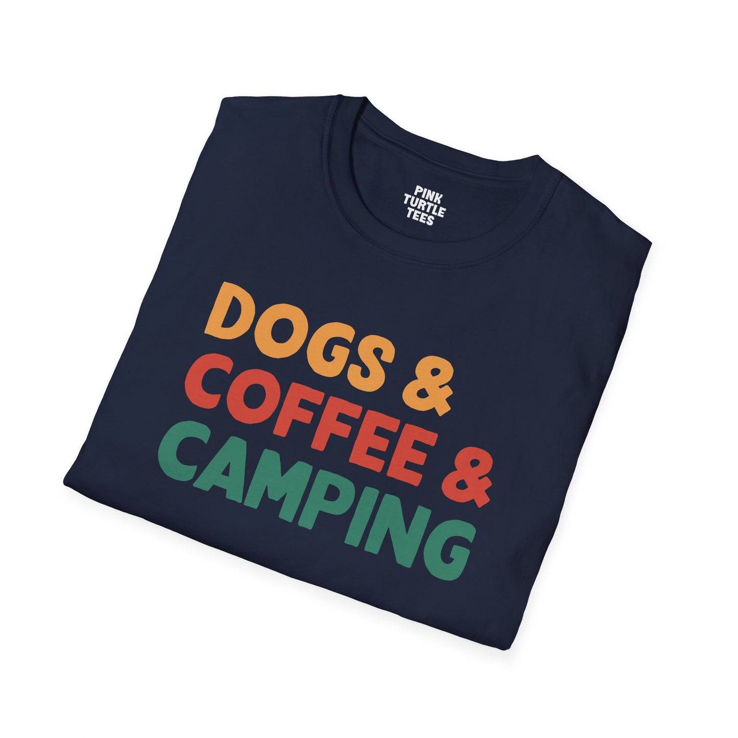 Dogs coffee camping t-shirt