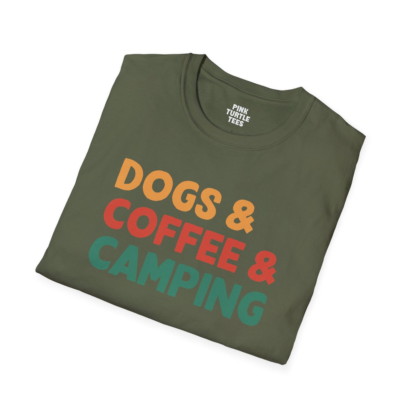 Dogs coffee camping t-shirt