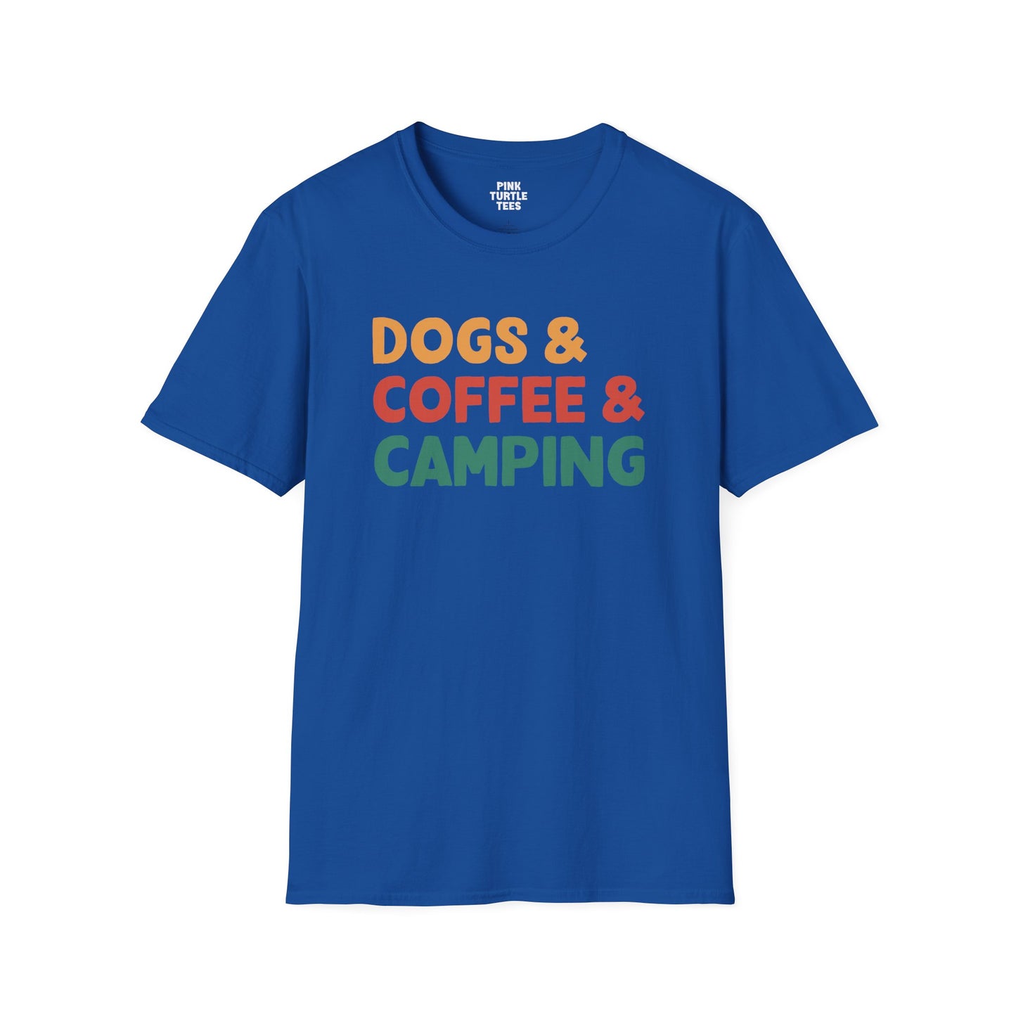 Dogs coffee camping t-shirt