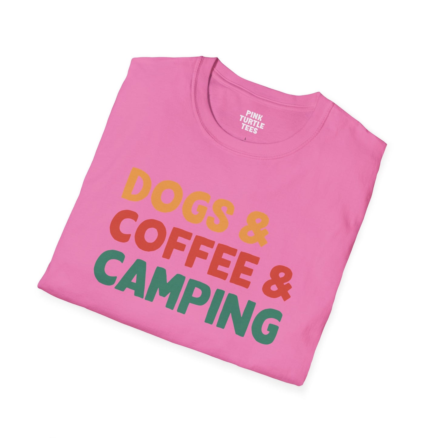 Dogs coffee camping t-shirt
