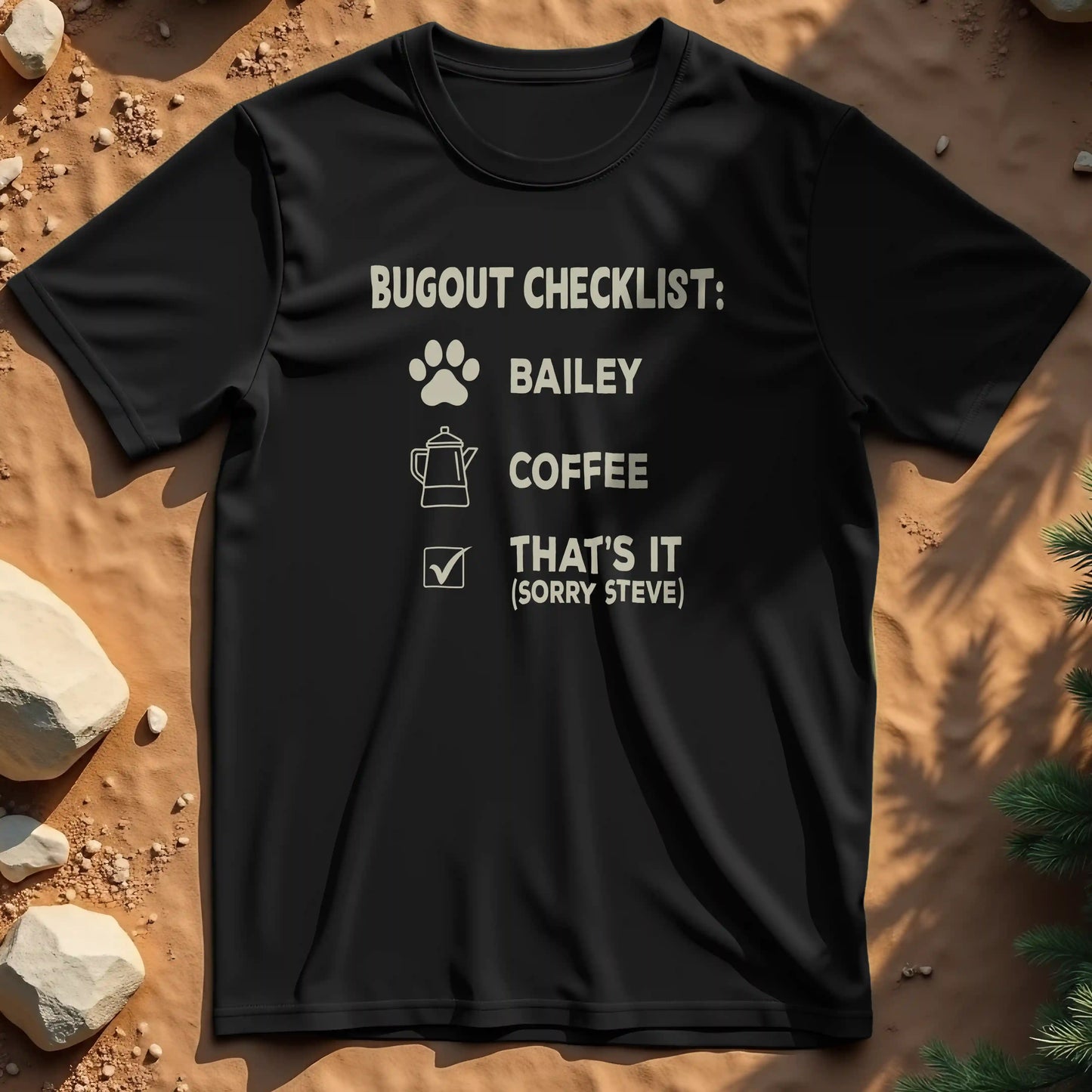 Bugout Checklist t-shirt