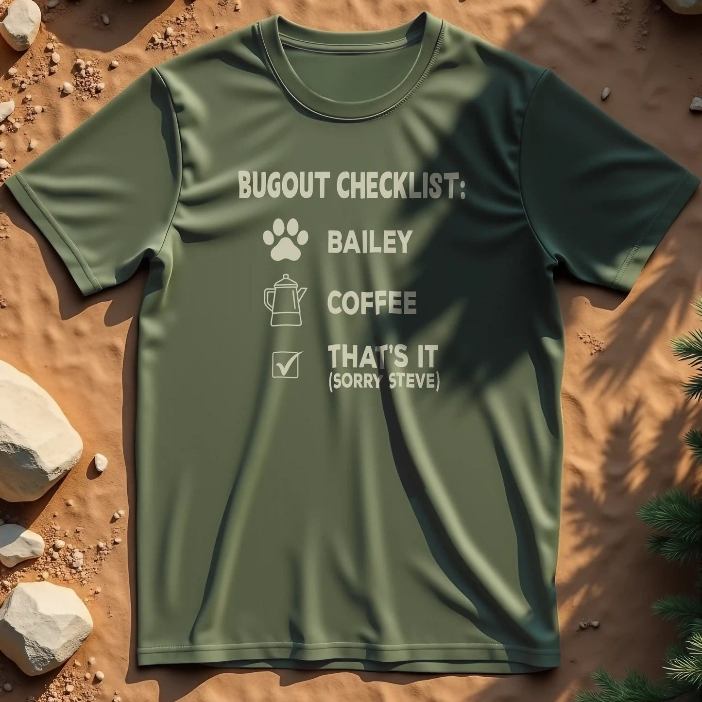 Bugout Checklist t-shirt