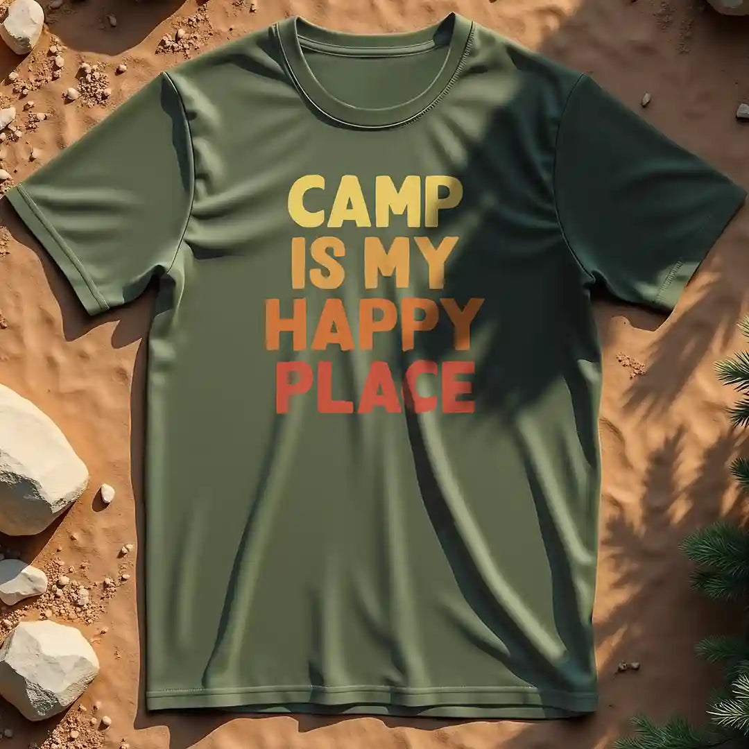 Camp is my happy place t-shirt