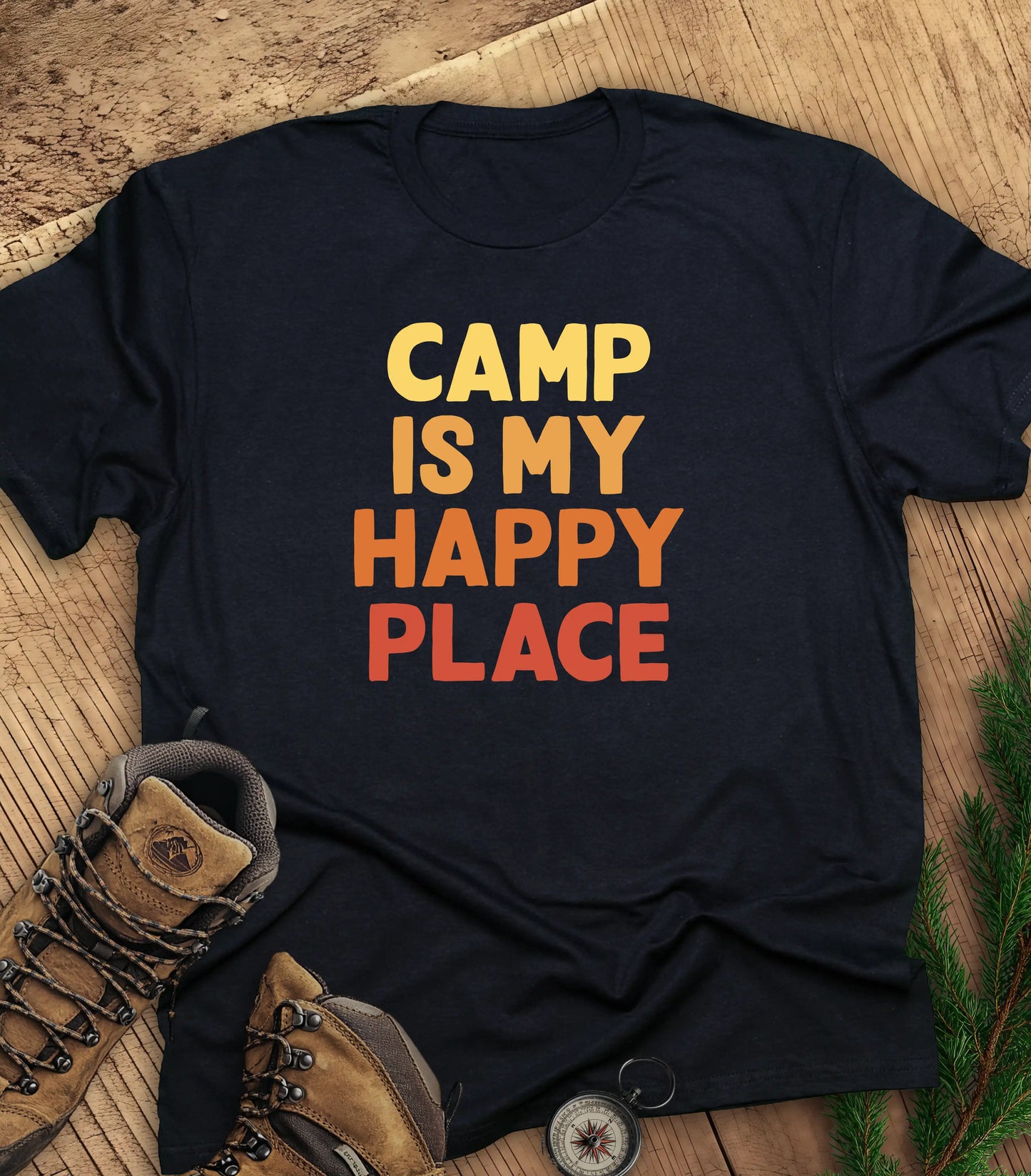 Camp is my happy place t-shirt