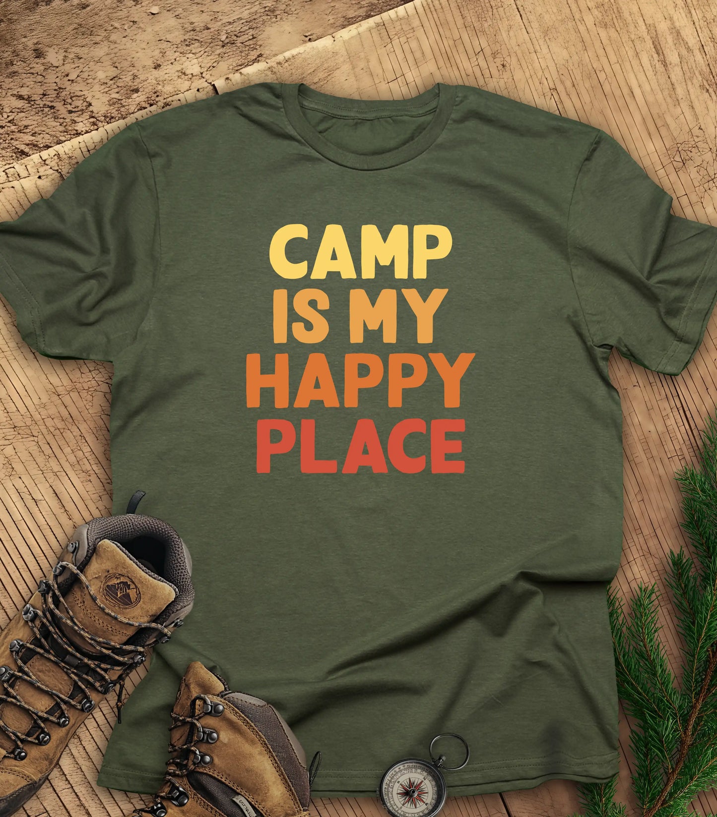 Camp is my happy place t-shirt