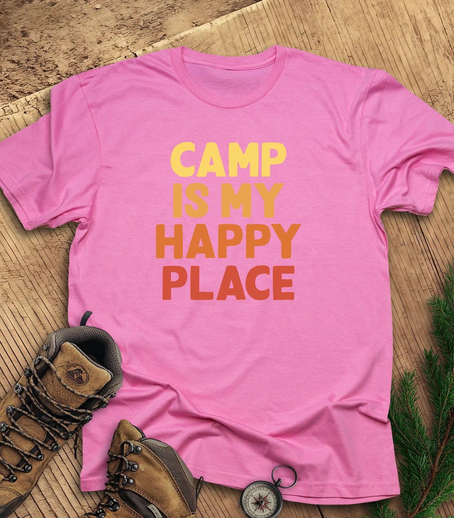 Camp is my happy place t-shirt