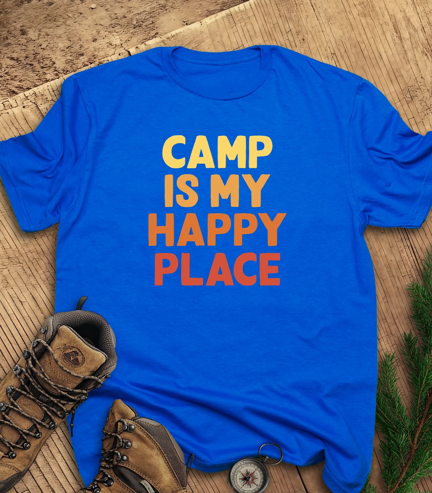 Camp is my happy place t-shirt