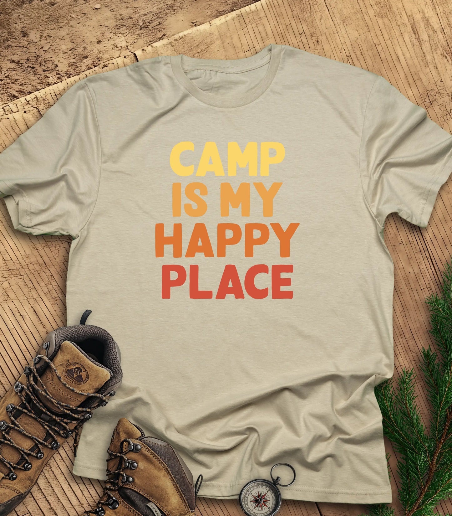 Camp is my happy place t-shirt