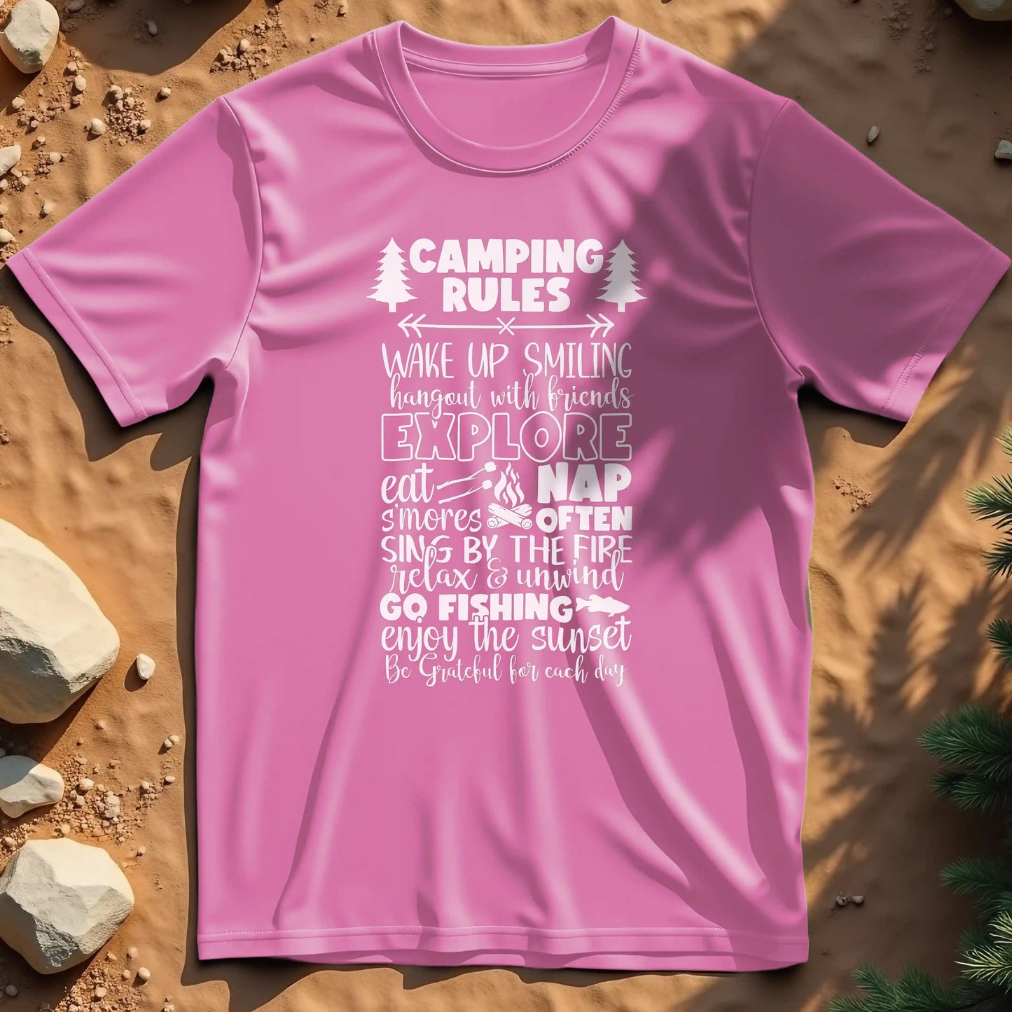 Camping rules t-shirt