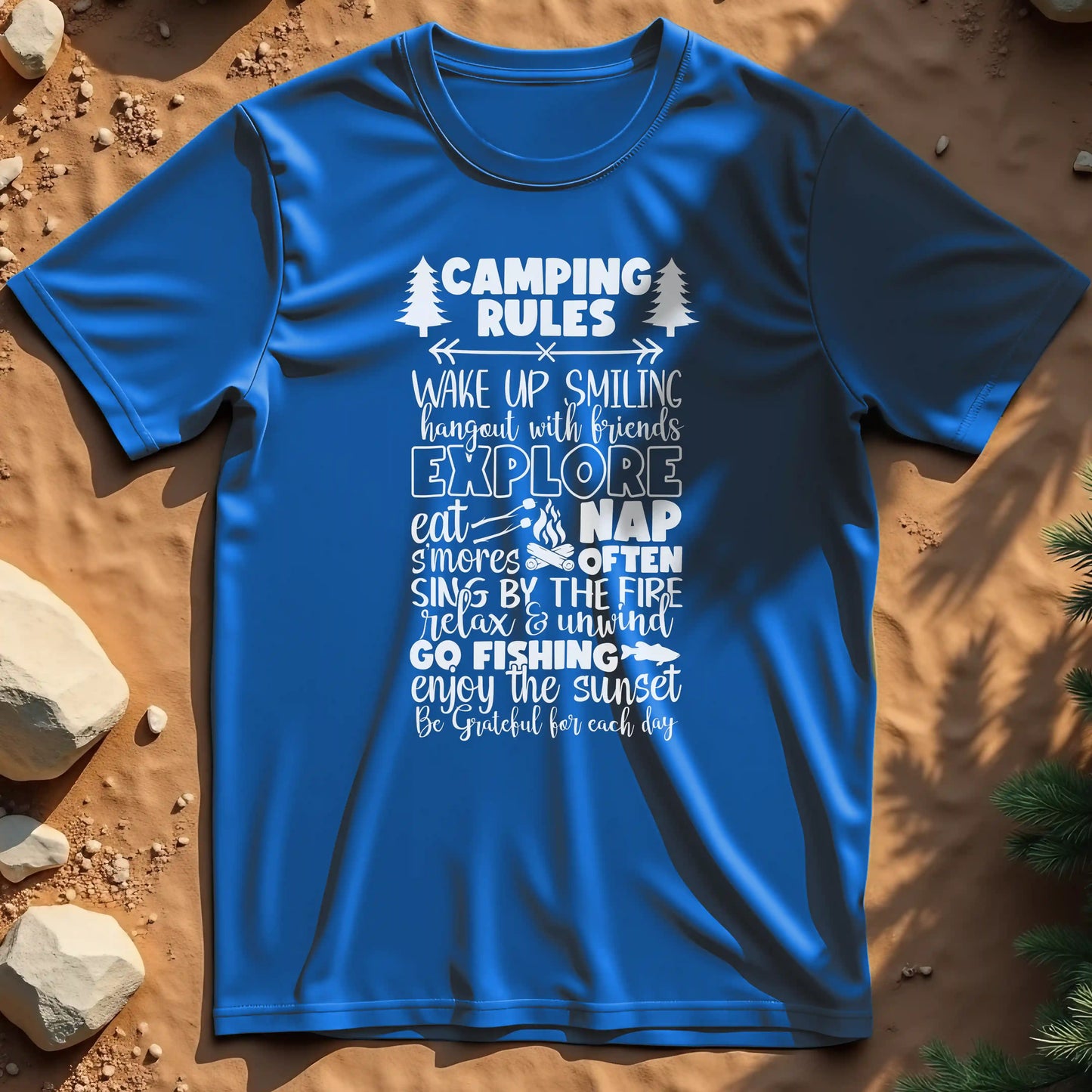 Camping rules t-shirt