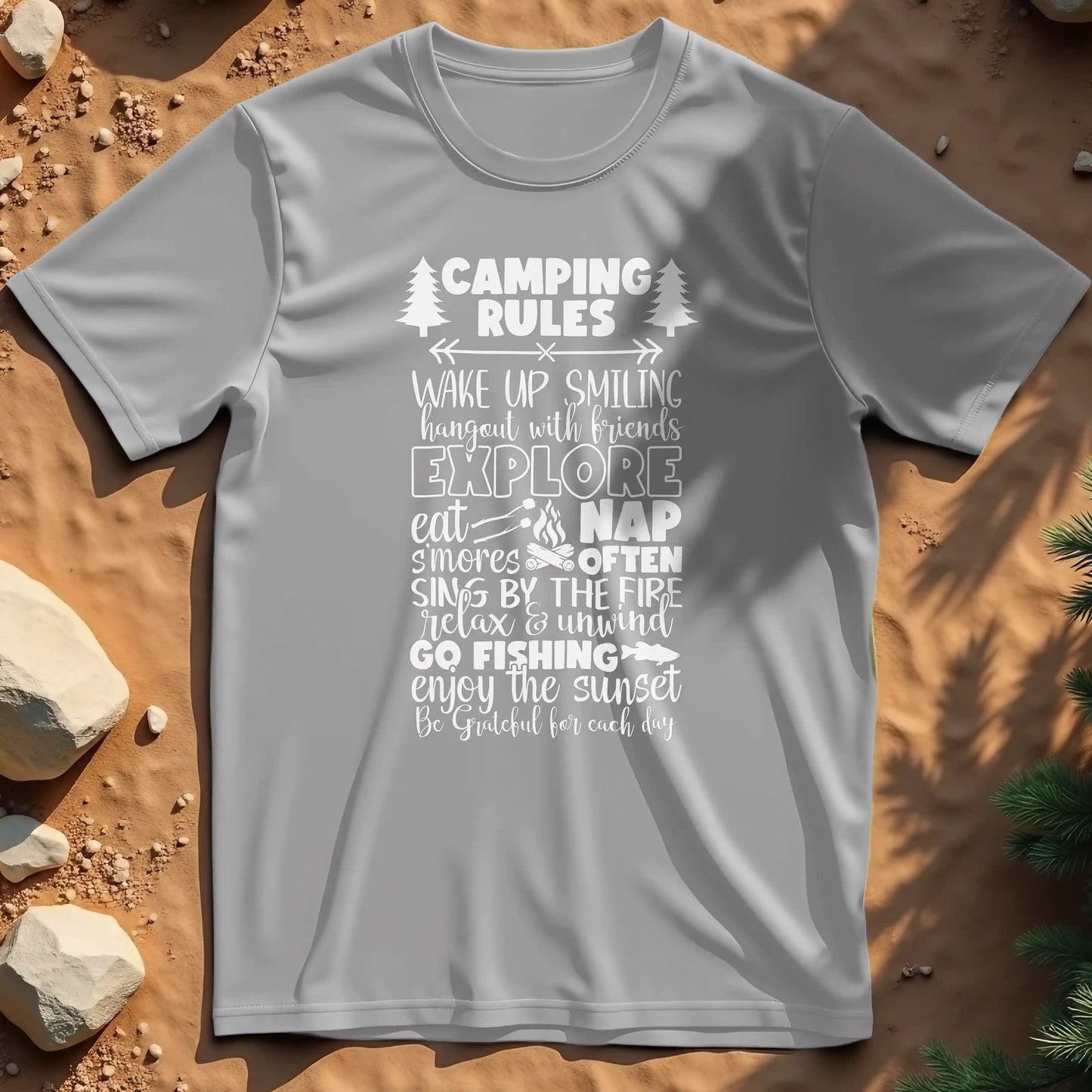 Camping rules t-shirt