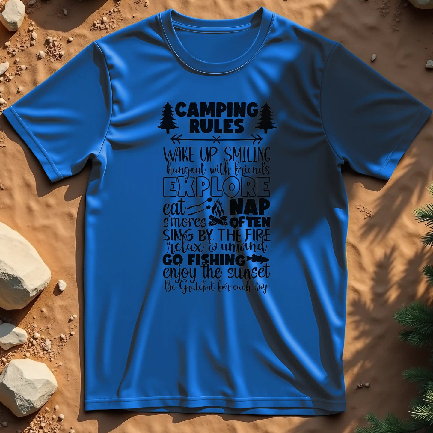 Camping rules t-shirt