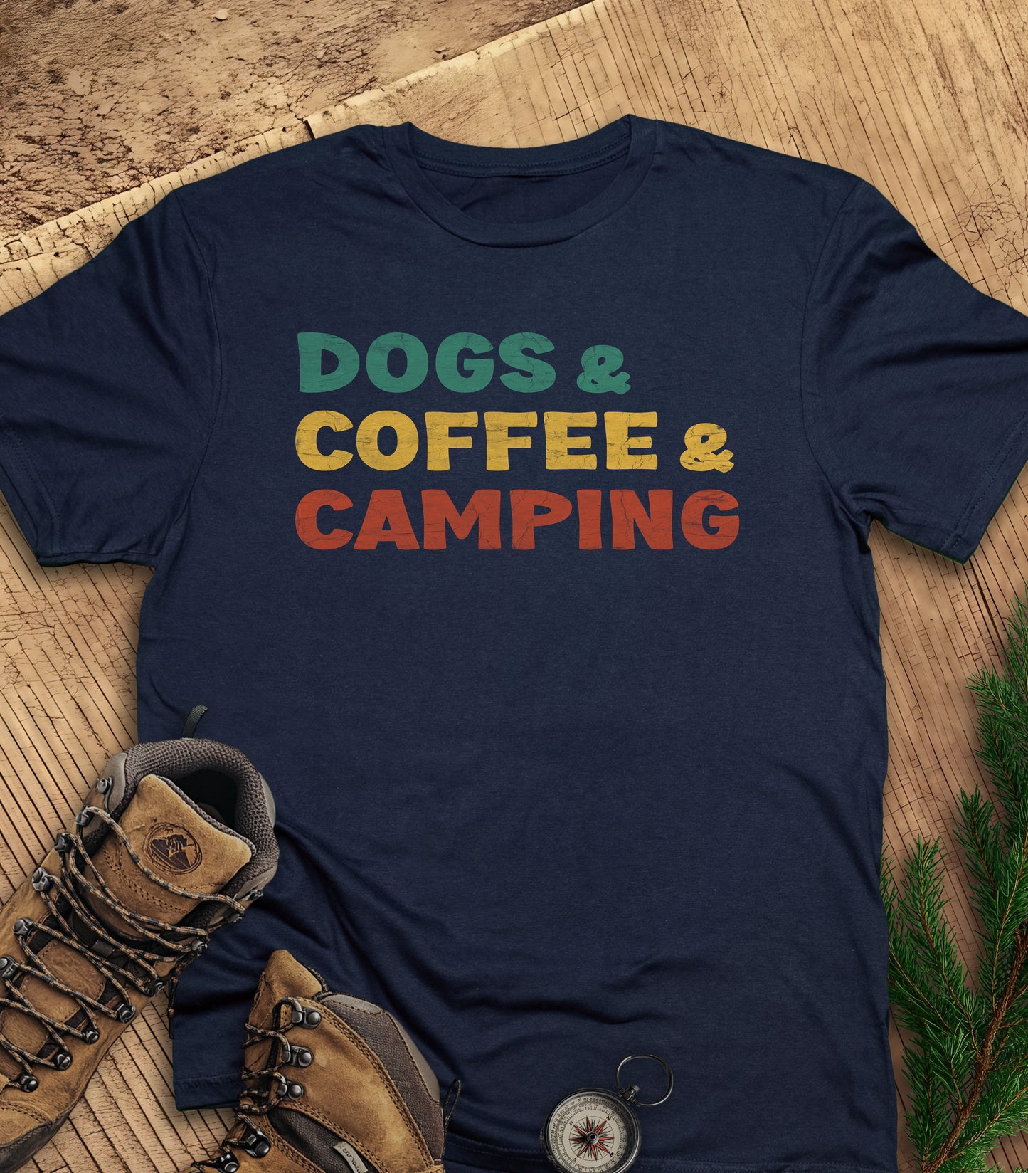 Dogs coffee camping t-shirt