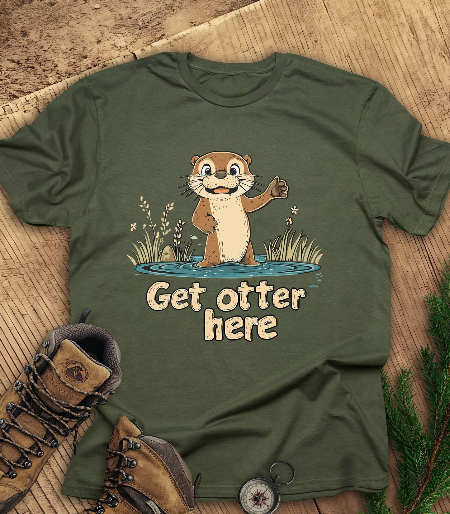Get otter here t-shirt