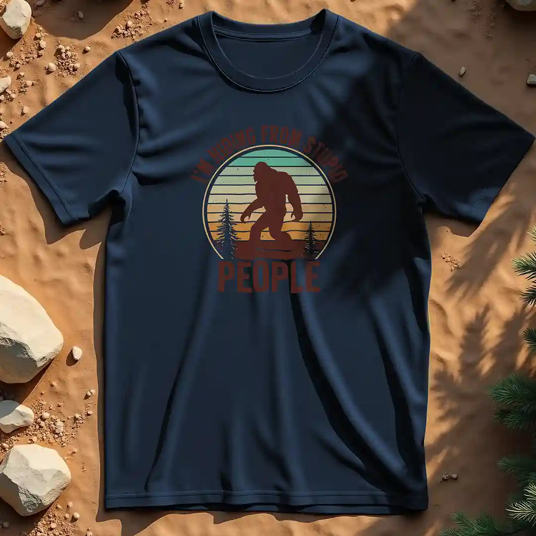 Sasquatch hiding from stupid people t-shirt