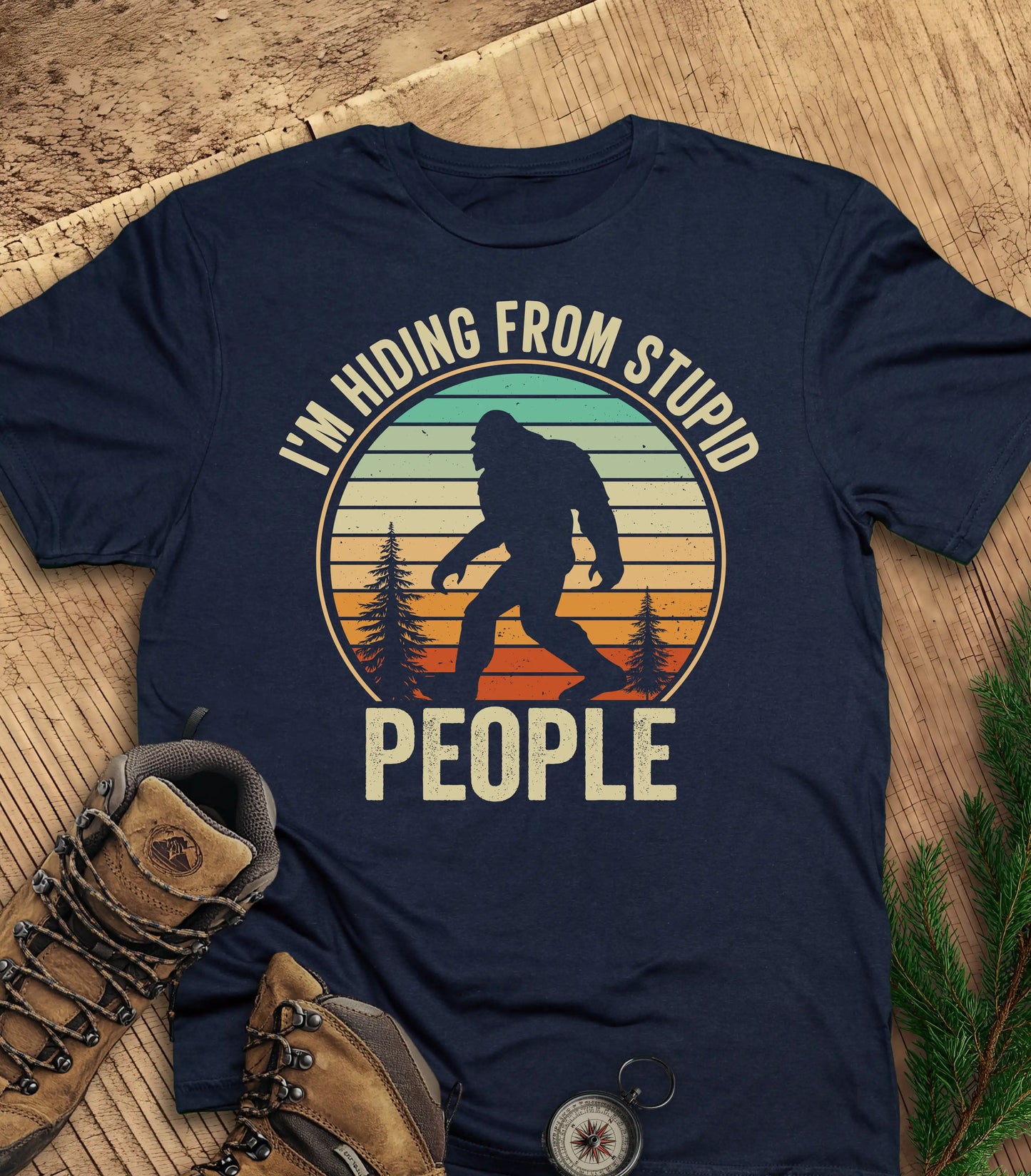 Sasquatch hiding from stupid people t-shirt