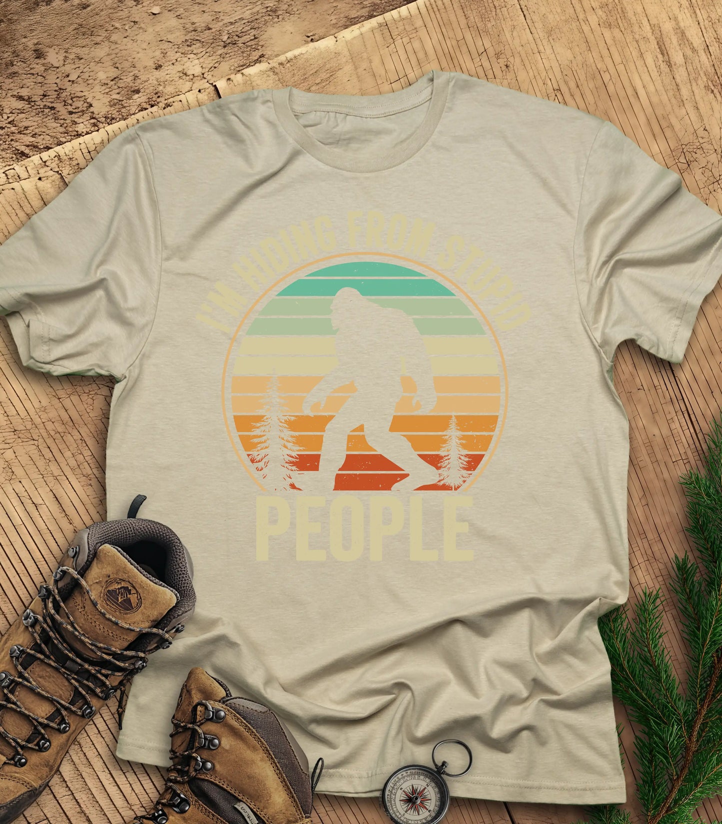 Sasquatch hiding from stupid people t-shirt